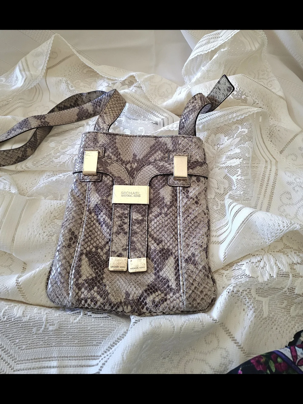 Michael Kors Snake-Print Crossbody Bag